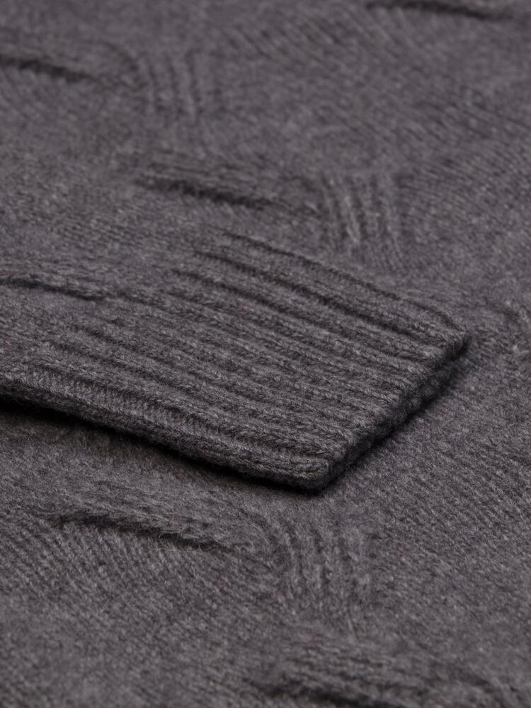 Becky twist turtleneck in anthracite lambswool