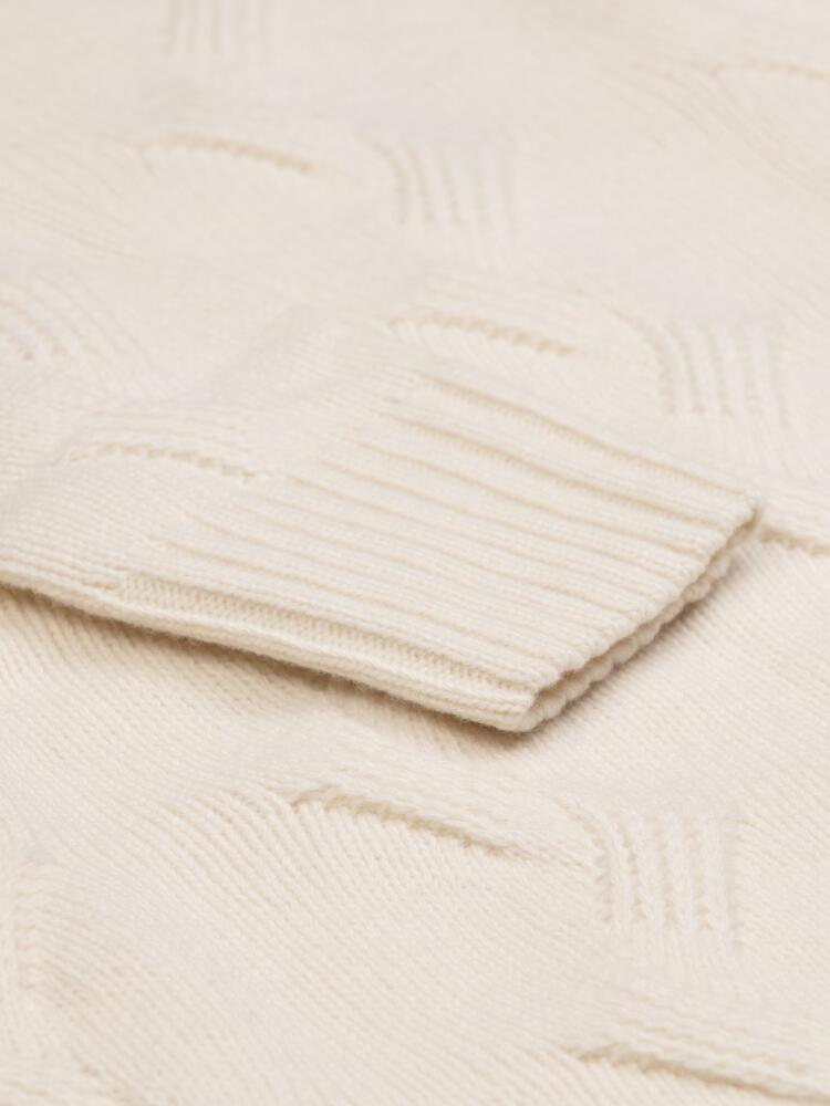 Col roulé torsadé Becky en lambswool off-white