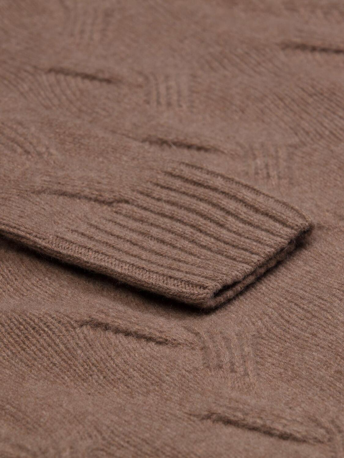 Becky twist turtleneck in mink coloured lambswool