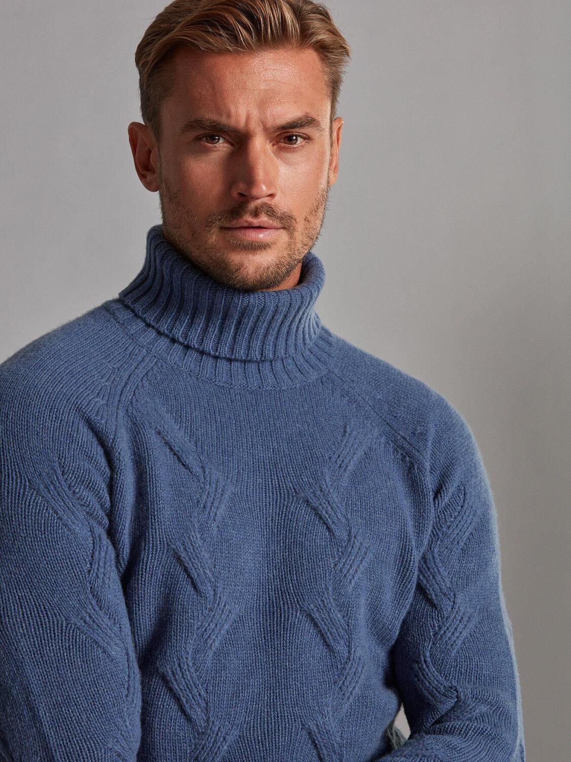 Becky twist coltrui in denim lamswol