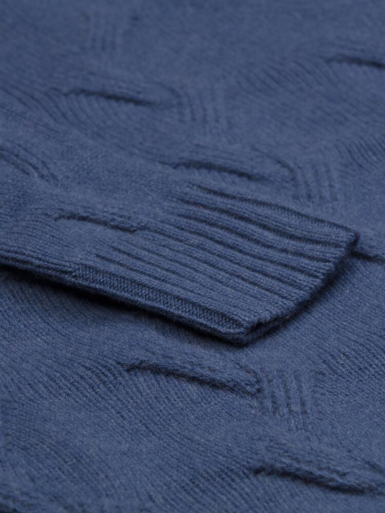 Becky Twisted Rollkragenpullover aus Lambswool Denim