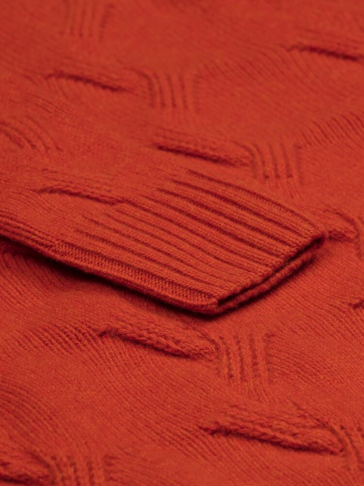 Becky twist turtleneck in orange lambswool