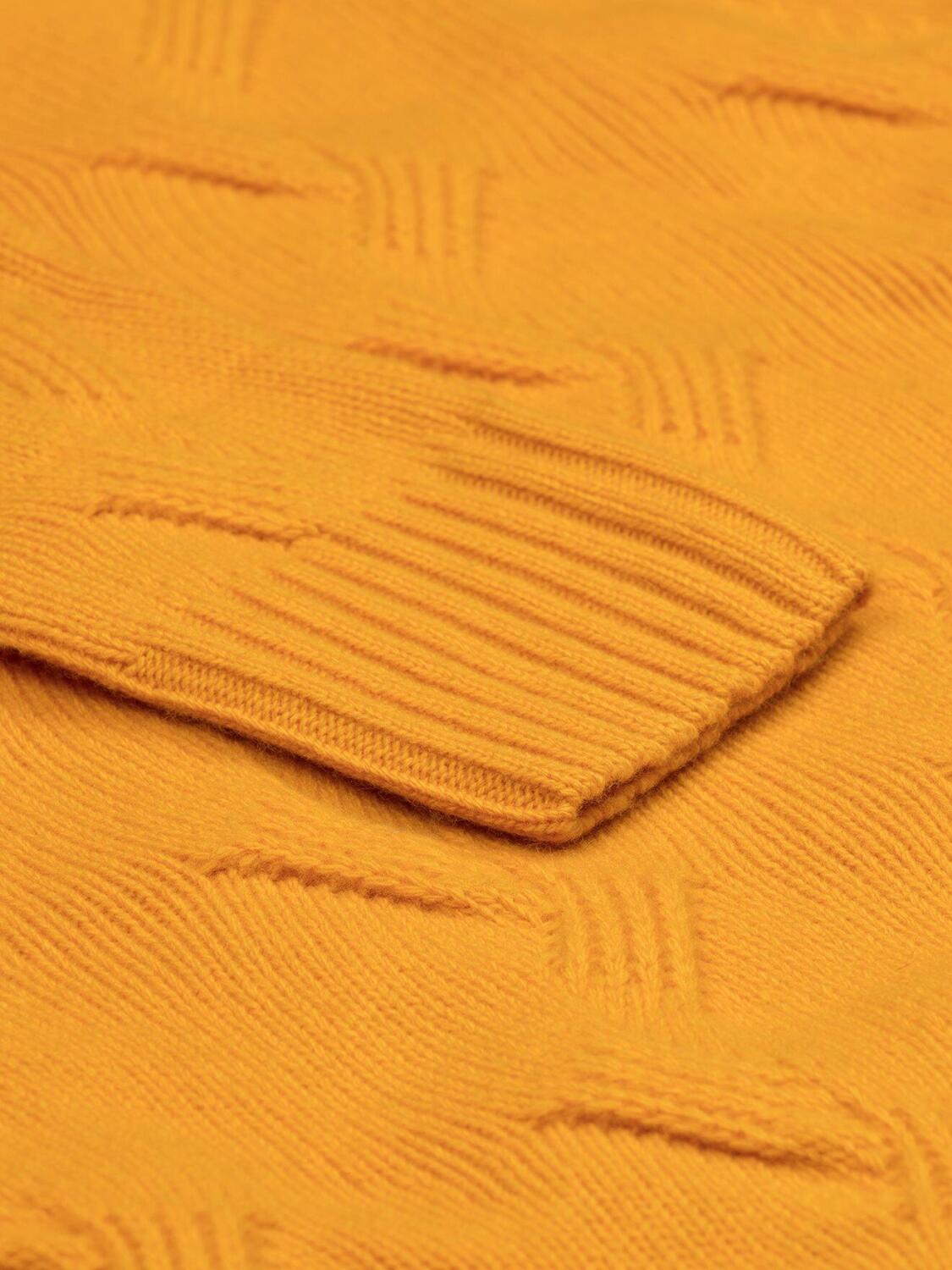 Becky twist turtleneck in saffron lambswool