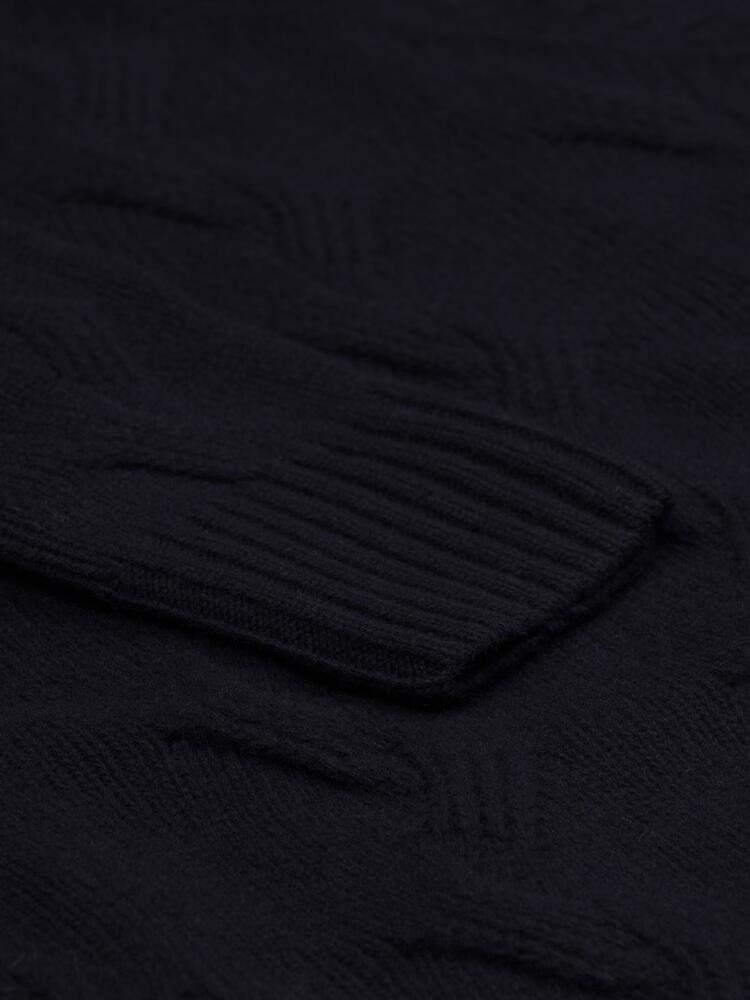 Becky twist turtleneck in navy blue lambswool