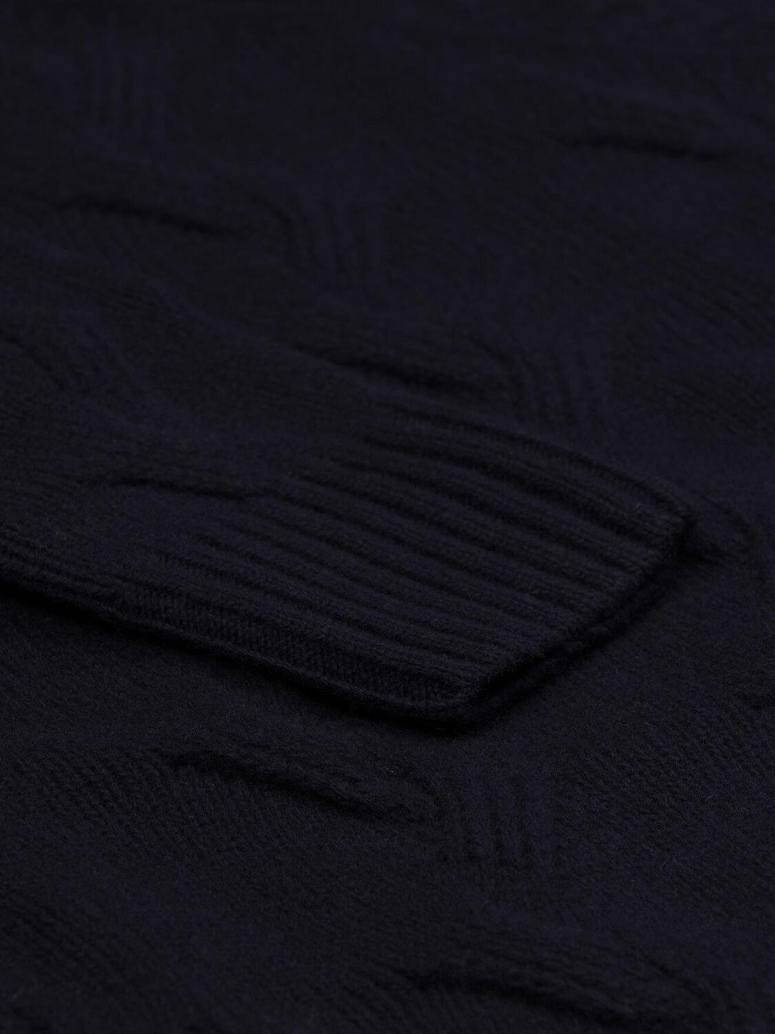 Becky twist turtleneck in navy blue lambswool