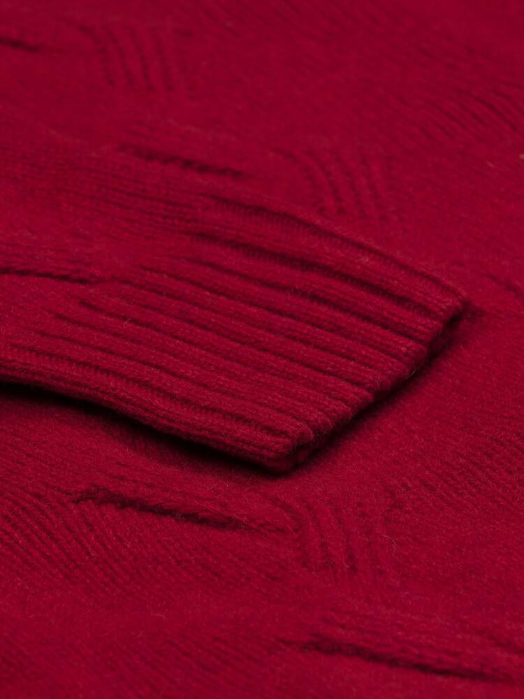 Becky twist turtleneck in carmine lambswool