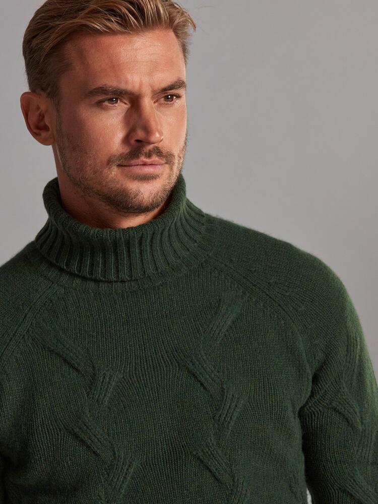 Becky twist turtleneck in green lambswool