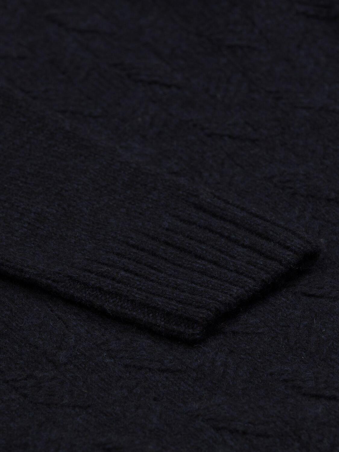 Bolton structured turtleneck in navy blue lambswool
