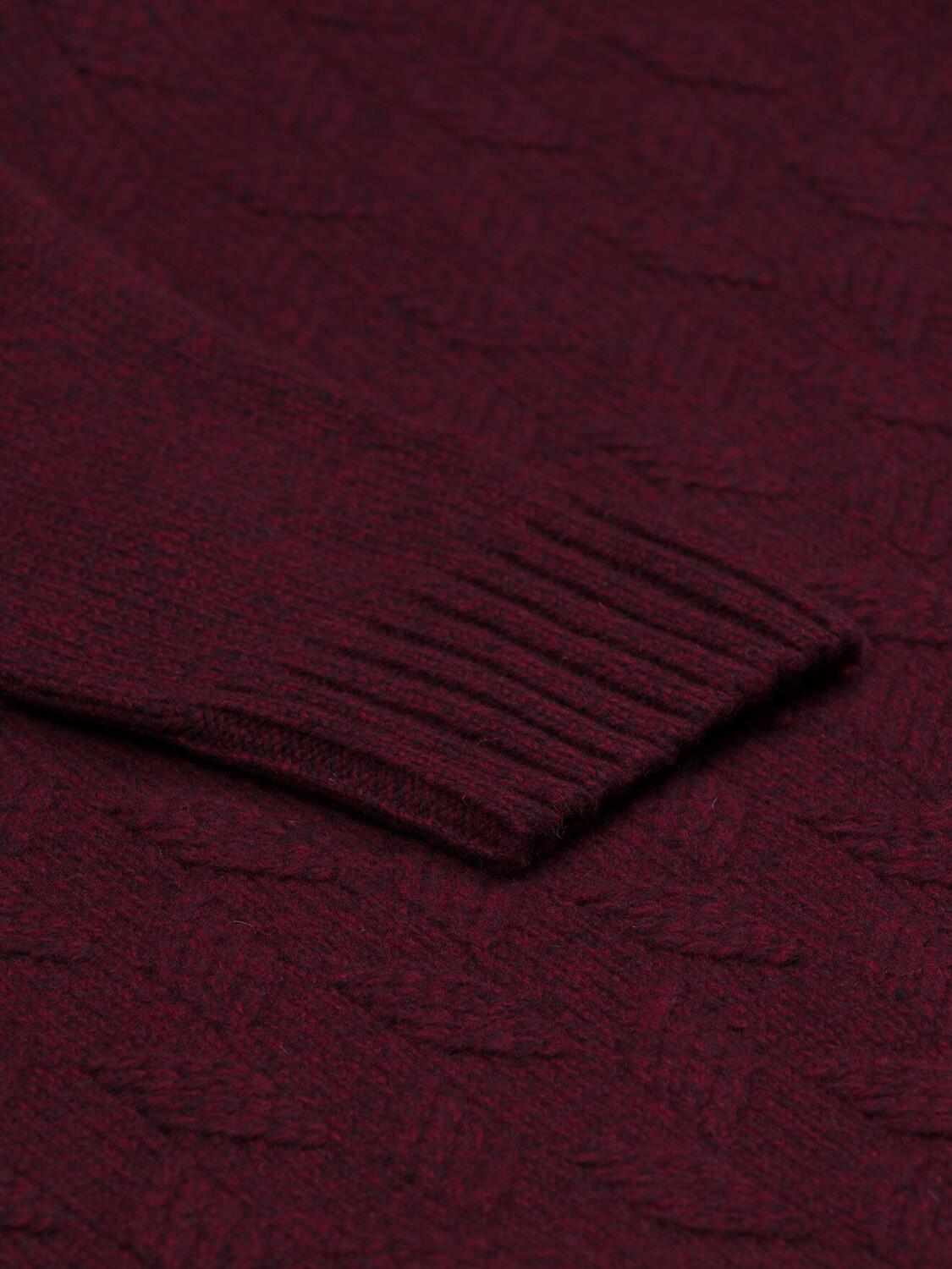 Col roul&eacute; structur&eacute; Bolton en lambswool bordeaux