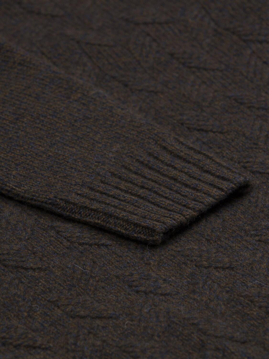 Bolton structured turtleneck in green lambswool