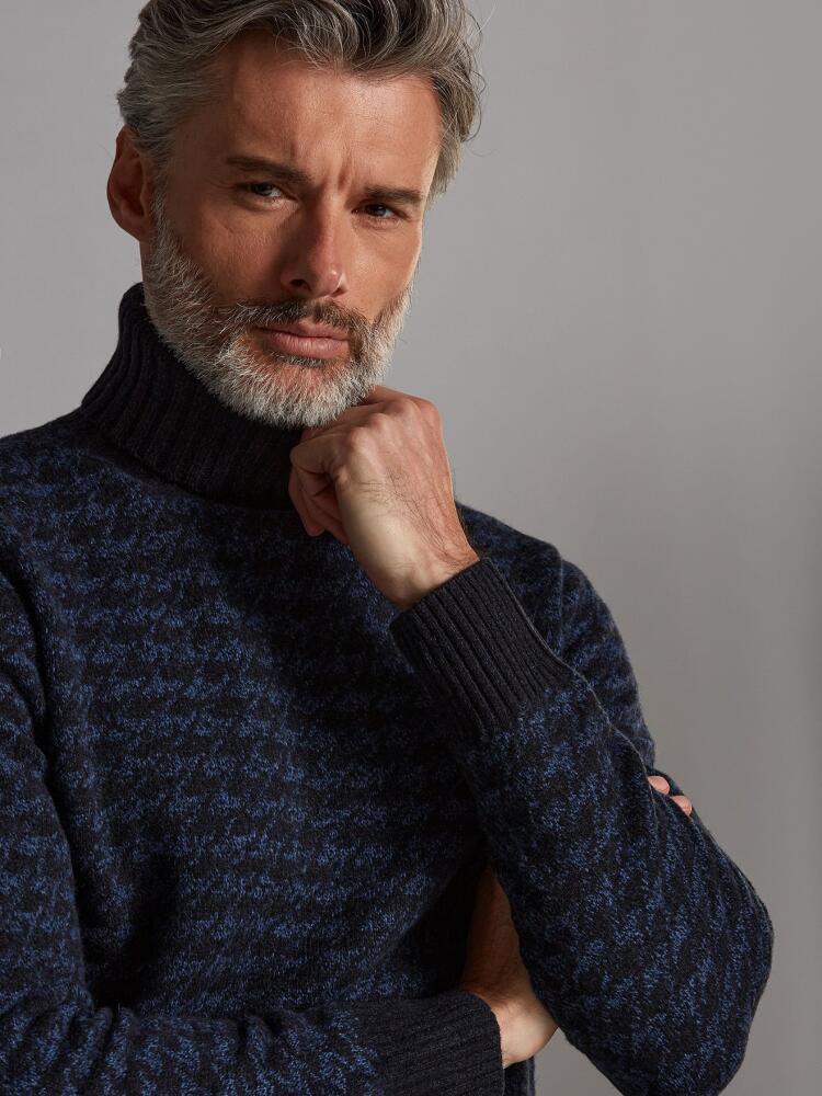 Brent turtleneck in navy blue lambswool