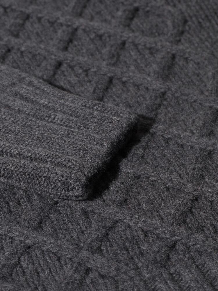 Lambswool charcoal irish roll neck knitwear