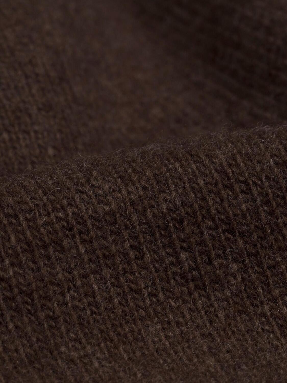 Maglione con scollo a V in lana d'agnello marrone