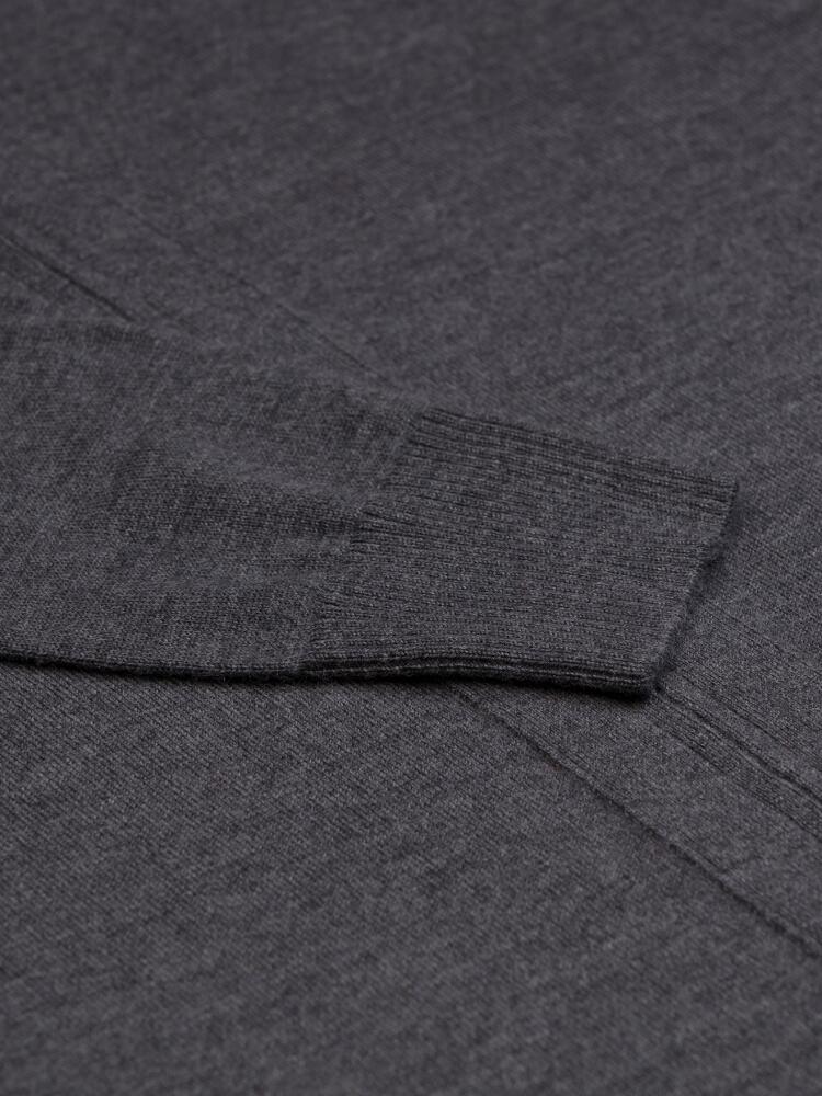 Bady zip-up cardigan in charcoal merino