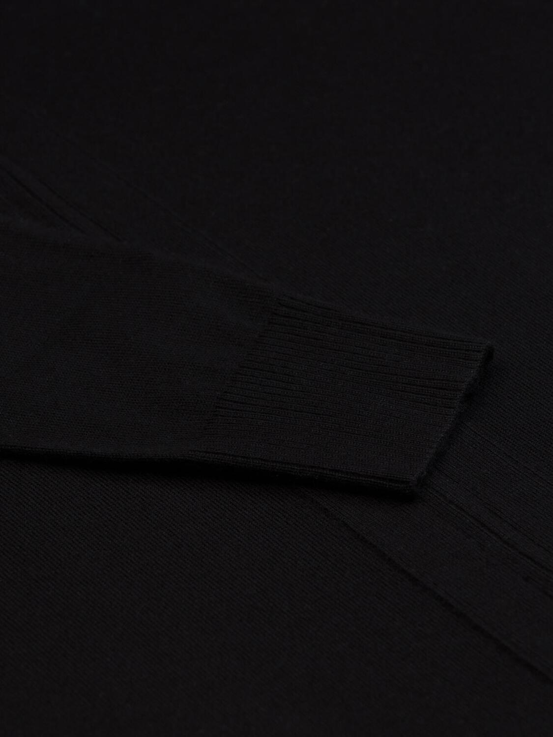 Bady Strickjacke mit Reißverschluss aus schwarz Merinowolle