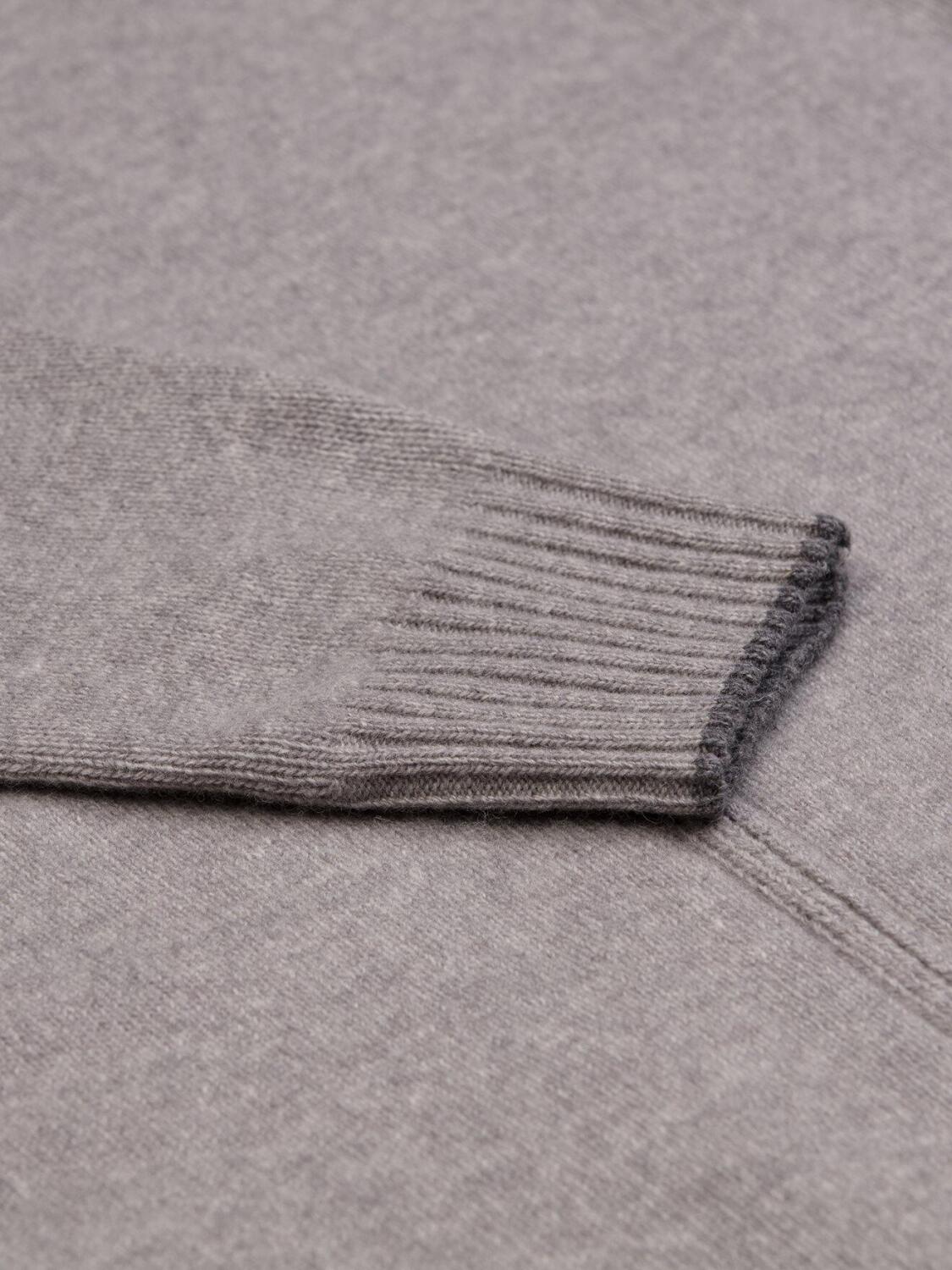 Ben zip-up cardigan in grey lambswool