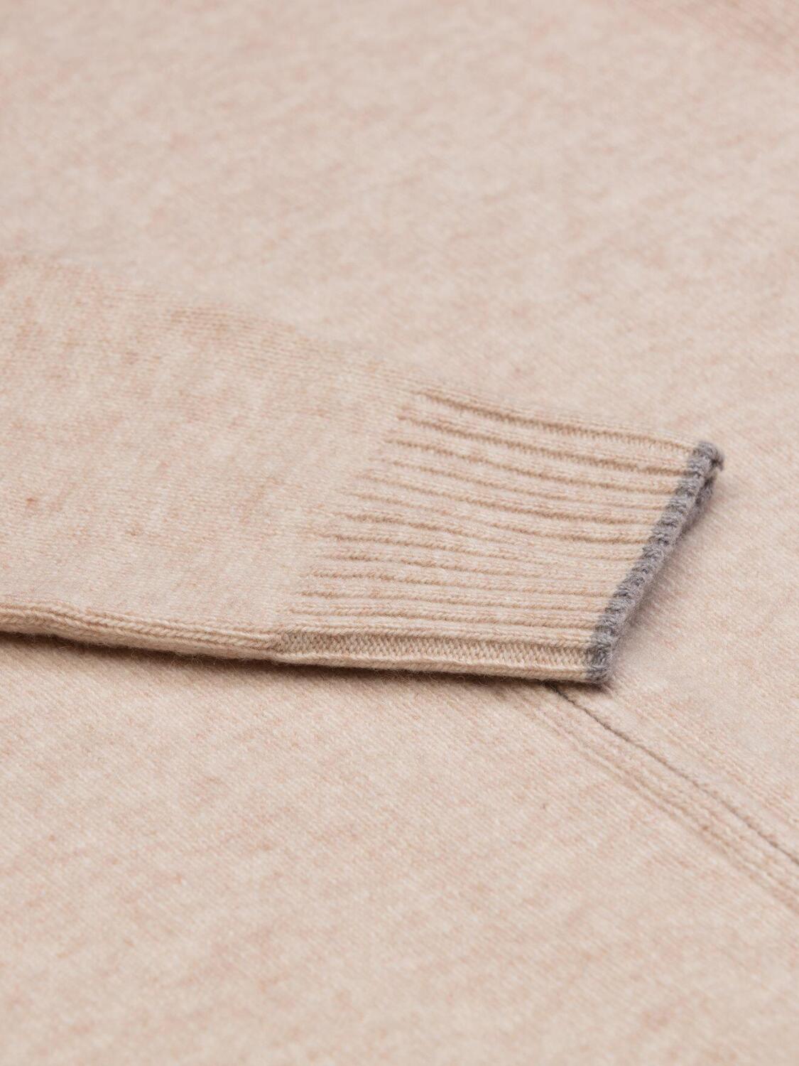 Ben zip-up cardigan in natural lambswool