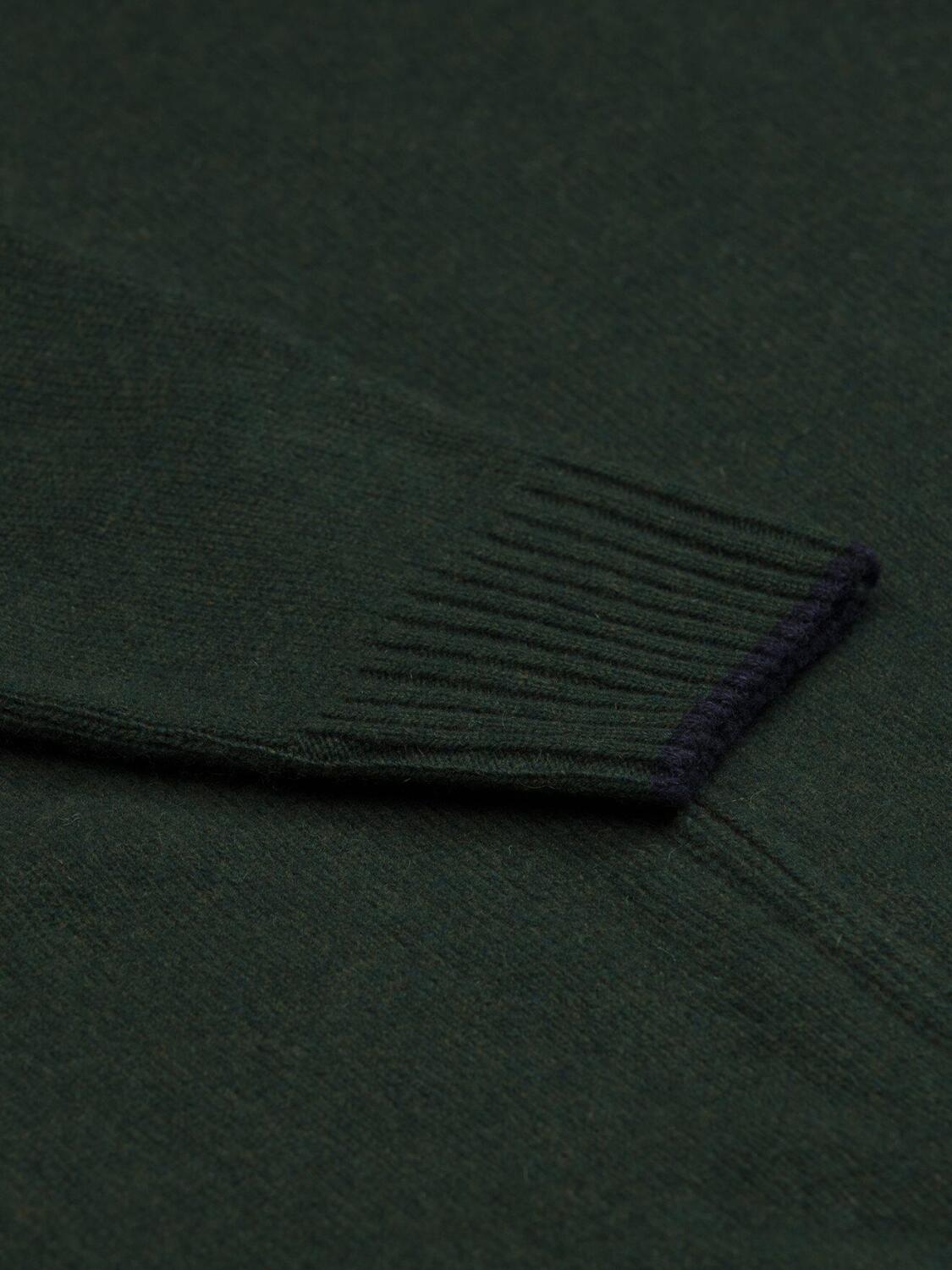 Ben zip-up cardigan in green lambswool