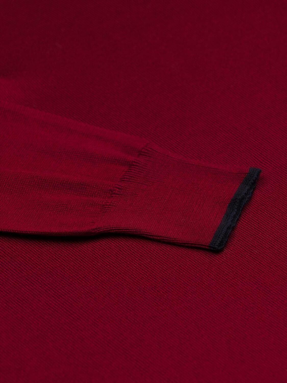 Half zip Bobby jumper in red merino