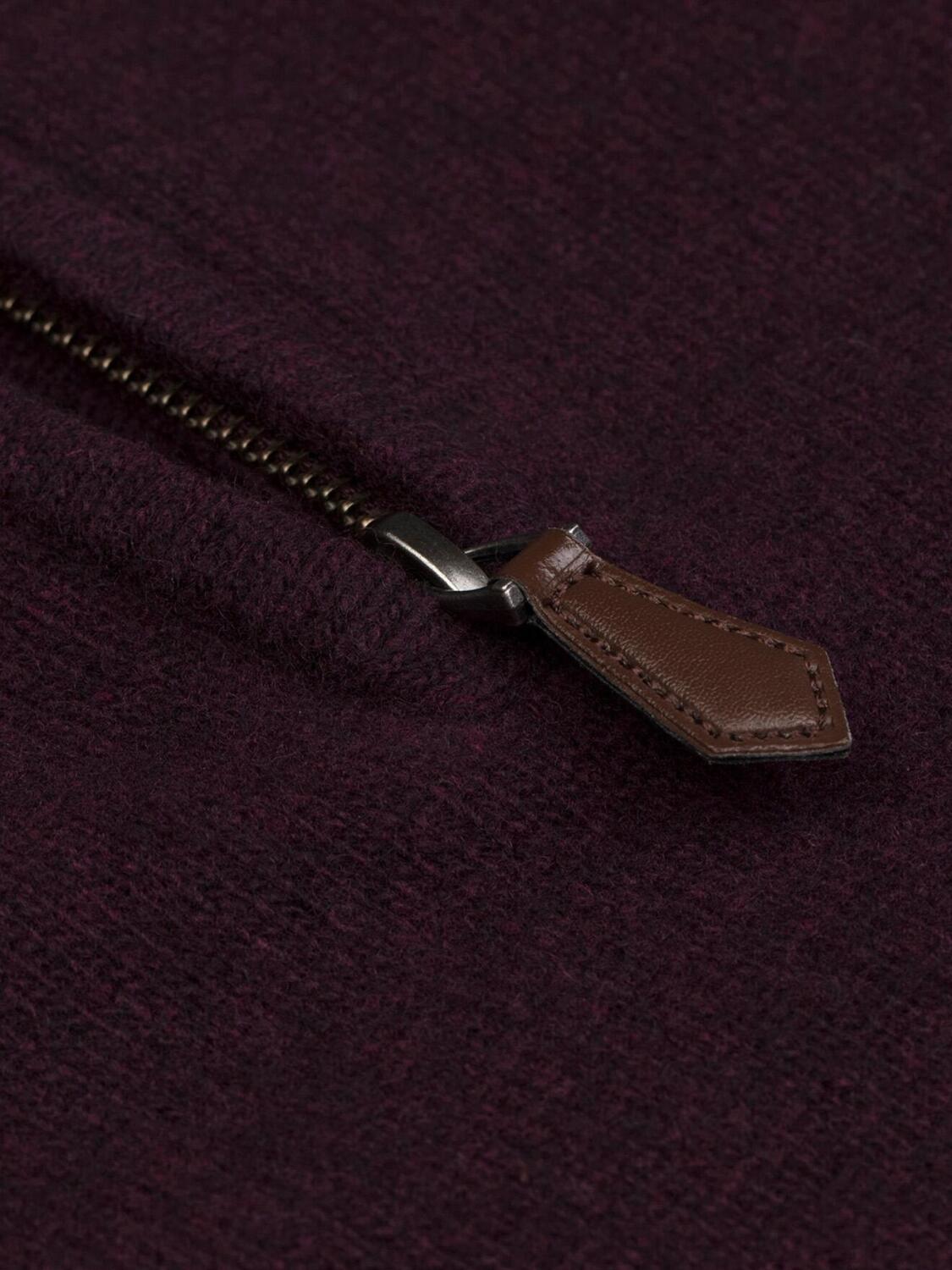 Half zip bordeaux en lambswool