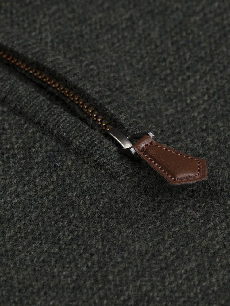 Lambswool forest zip neck jumper