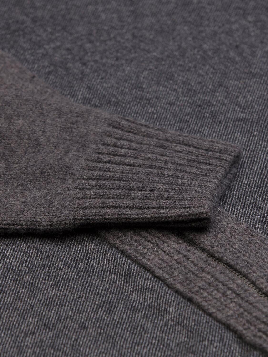 Zip-up cardigan in grey lambswool