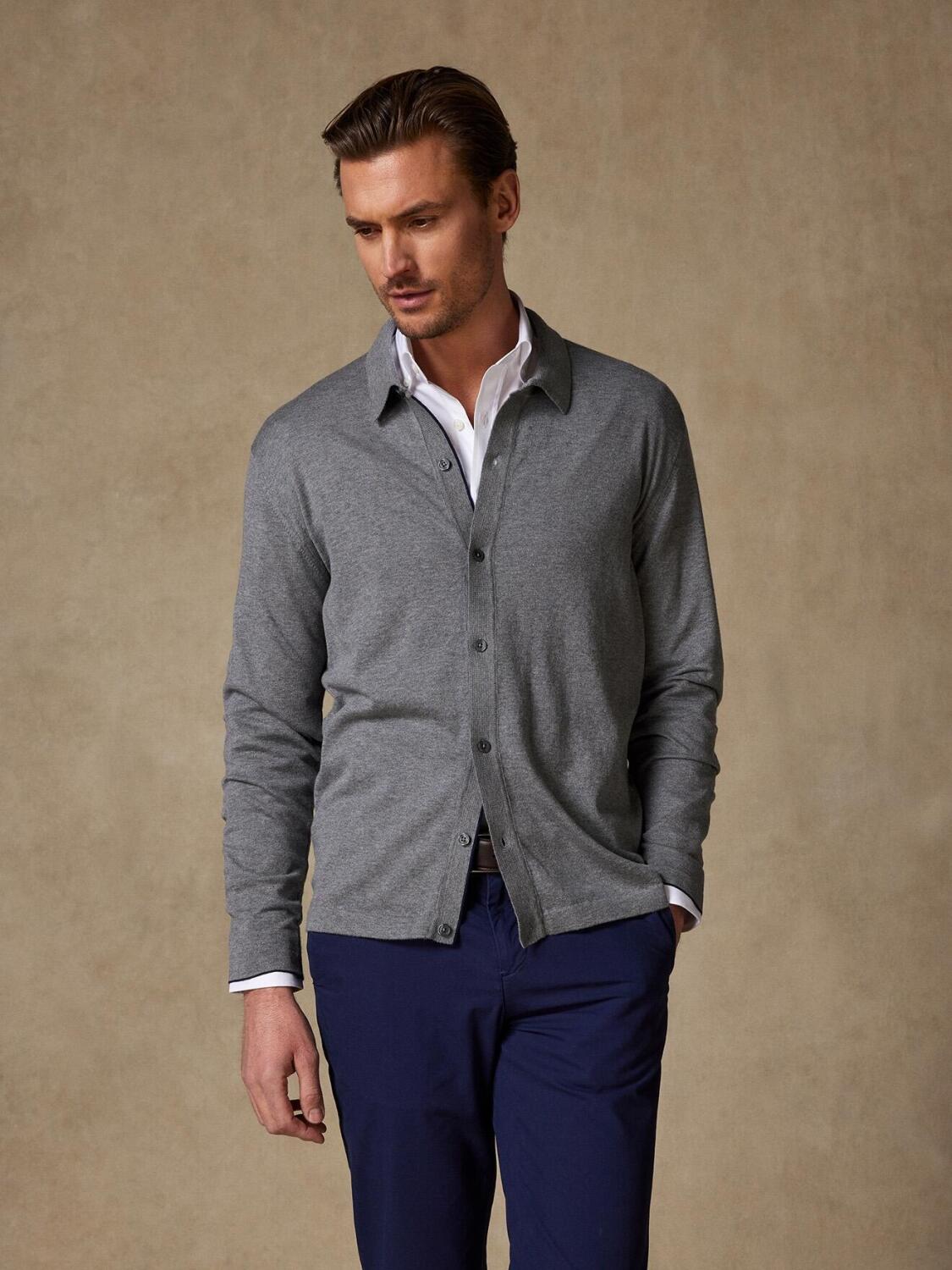 Ted mottled grey cardigan