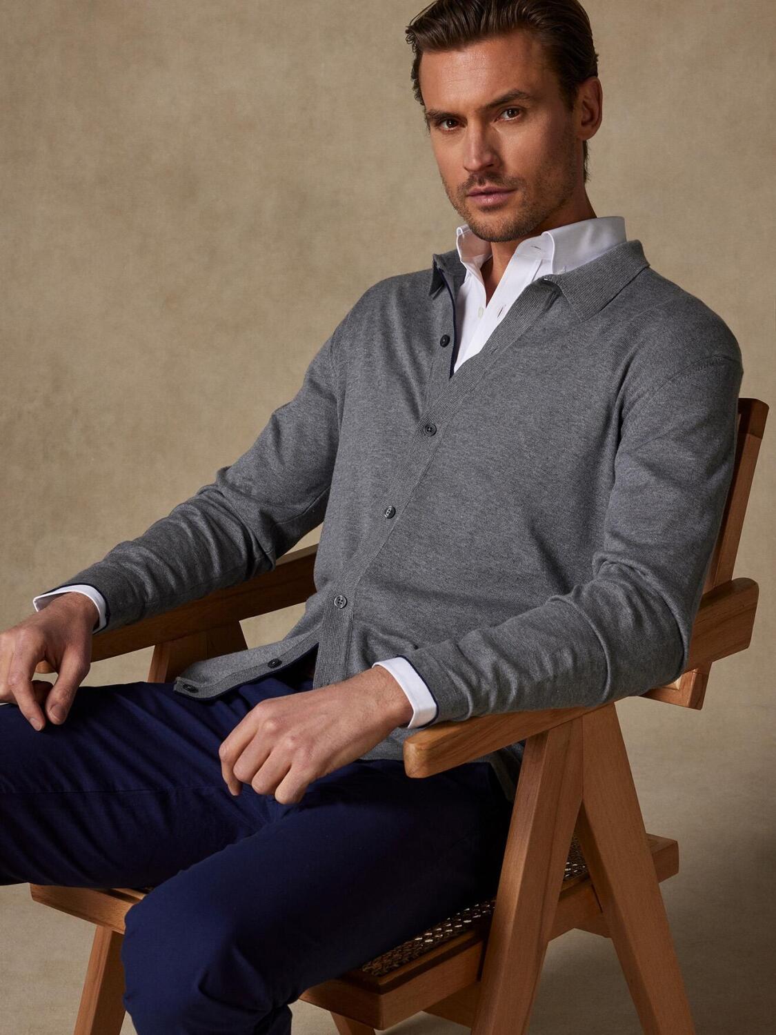 Ted mottled grey cardigan