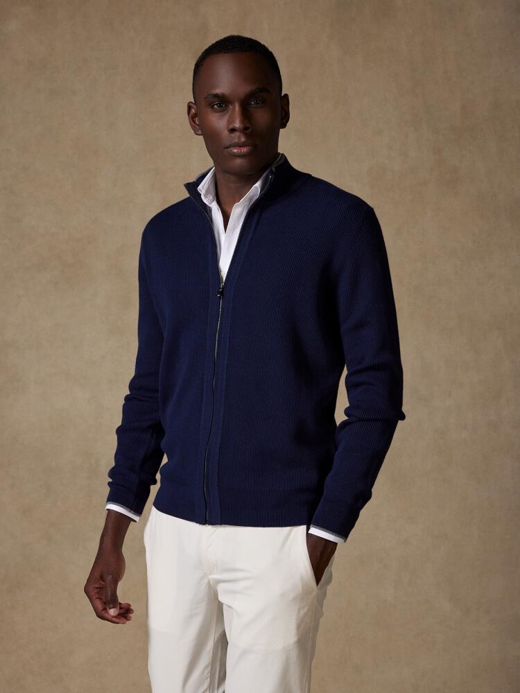 Terence navy zipped cardigan