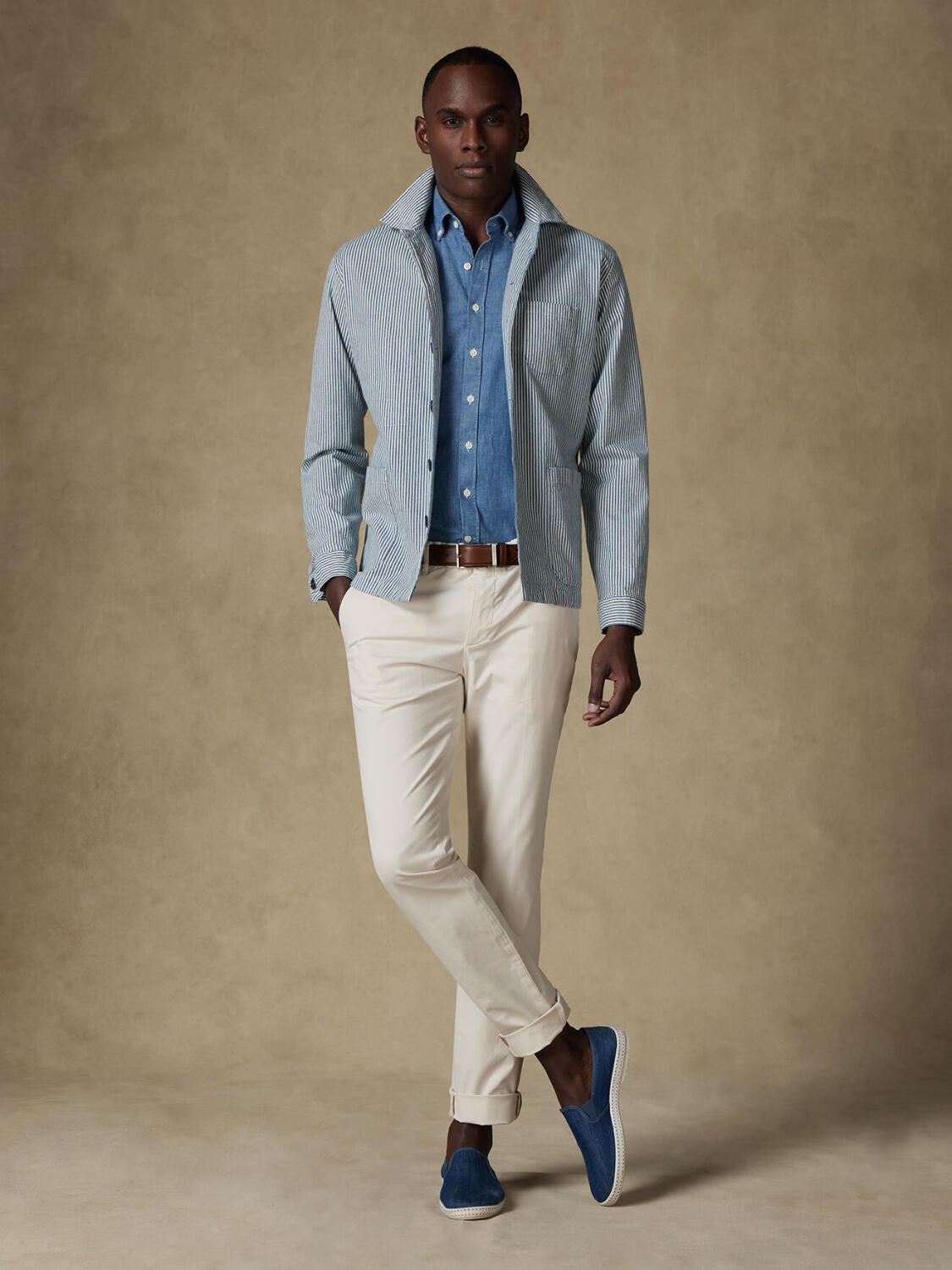 Surchemise Anders à rayures indigo