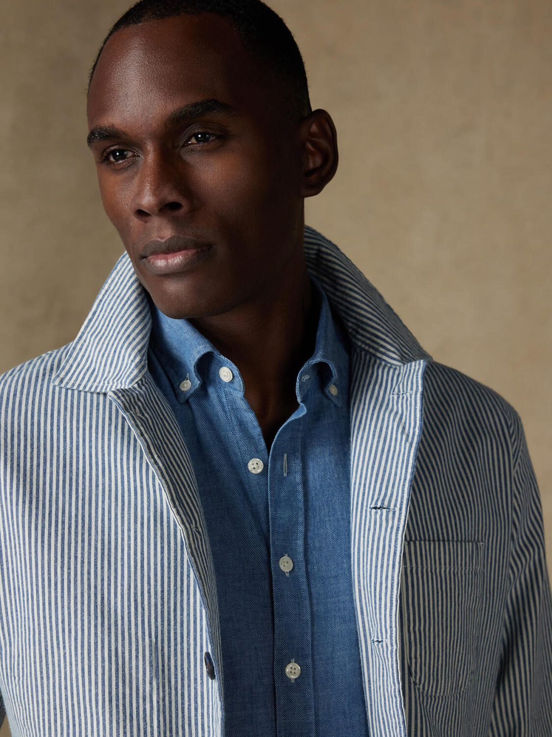 Surchemise Anders à rayures indigo