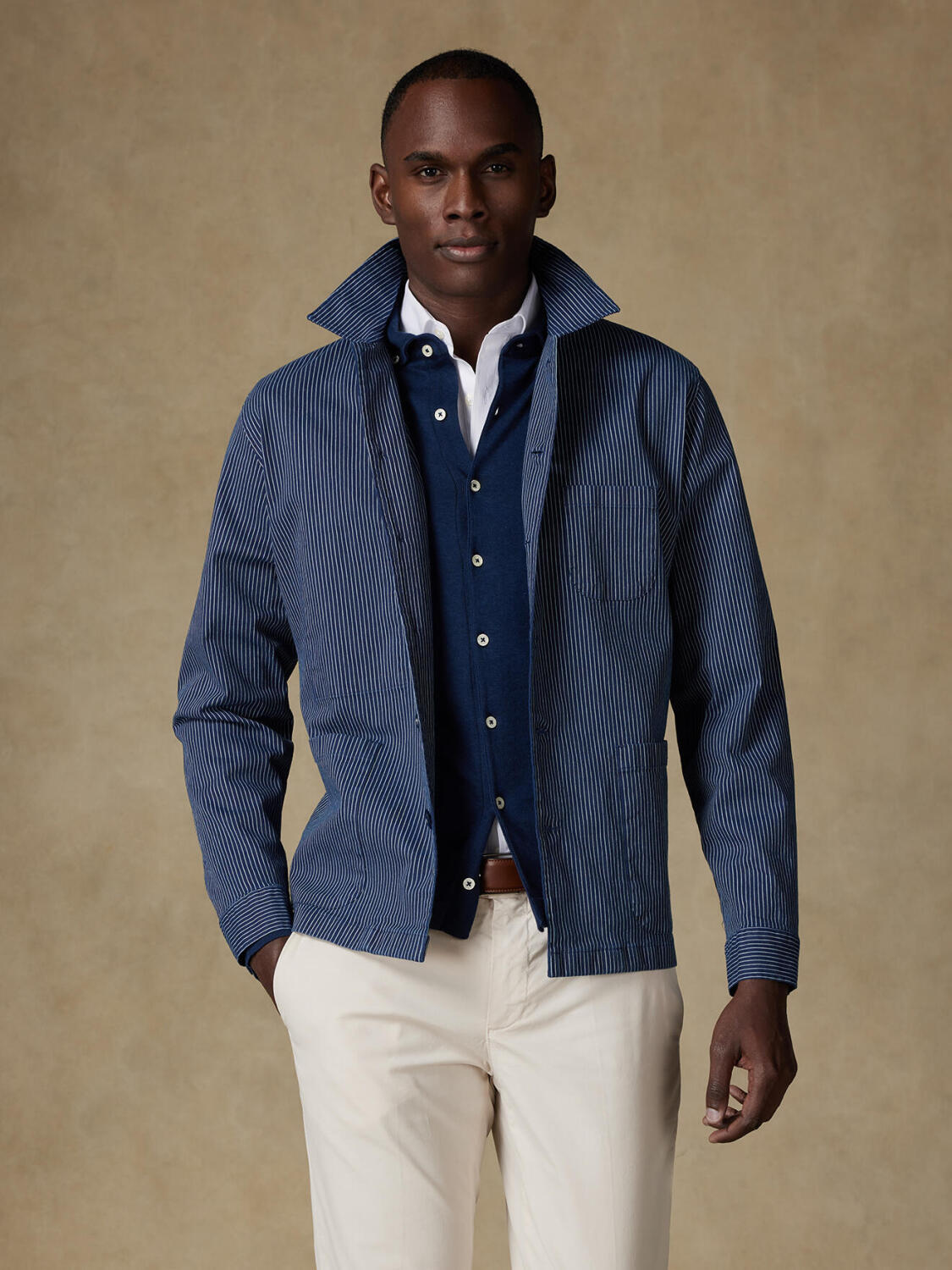 Surchemise Arnald indigo à rayures