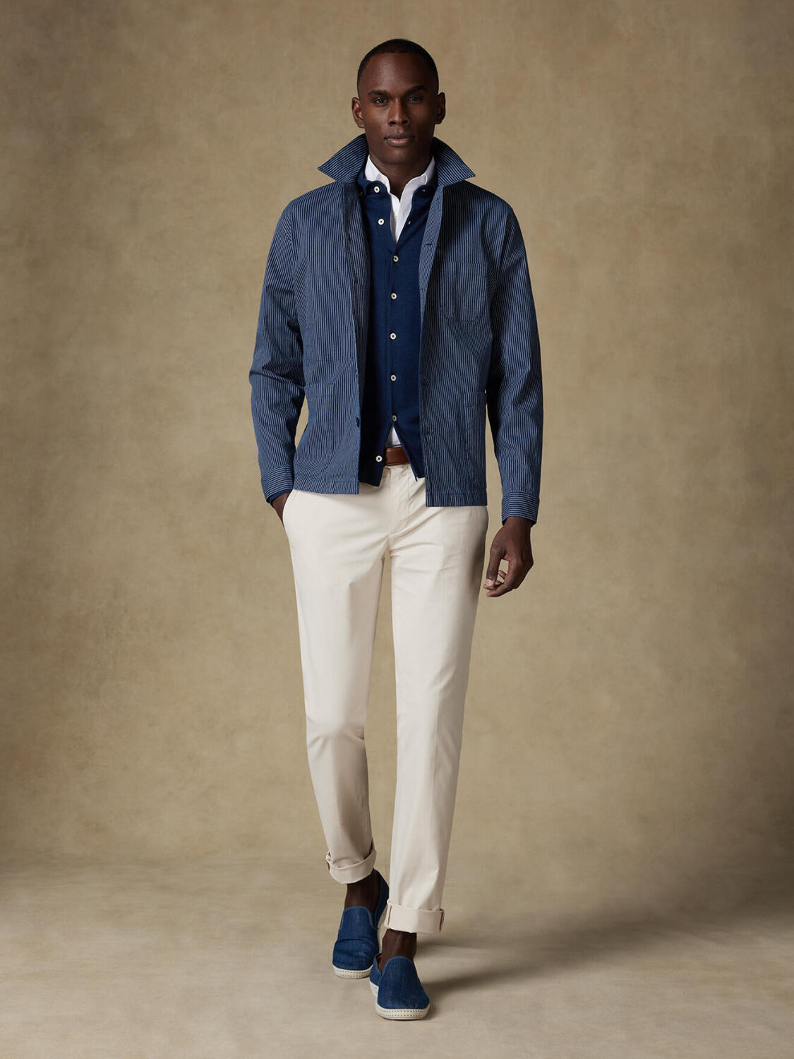 Surchemise Arnald indigo à rayures