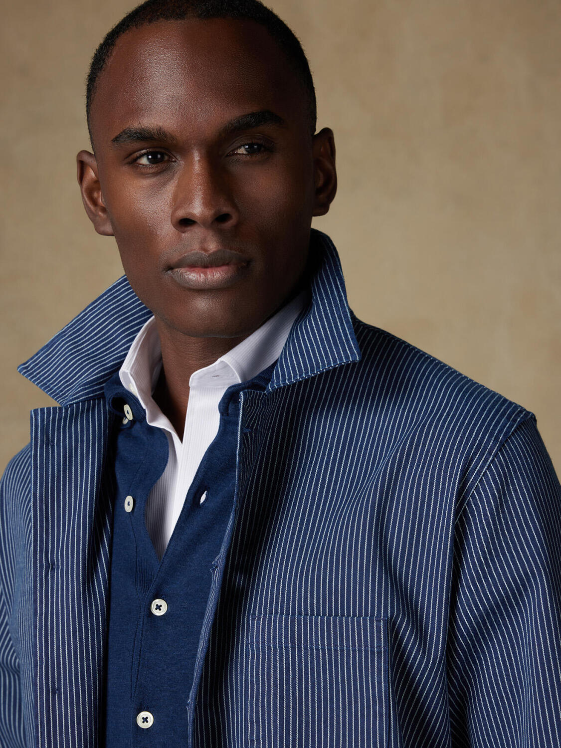 Surchemise Arnald indigo à rayures