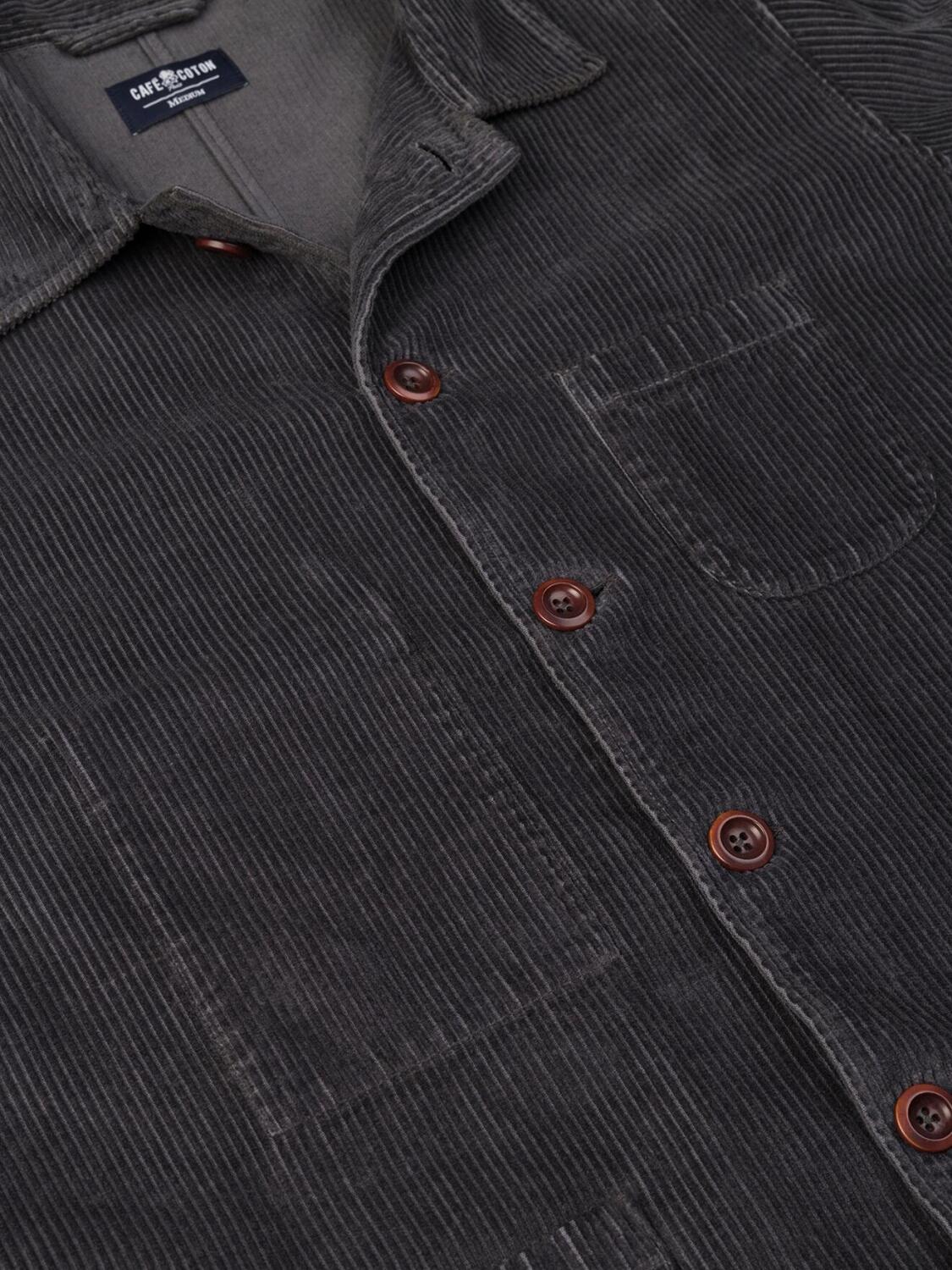 Sobrecamisa de terciopelo Carbón