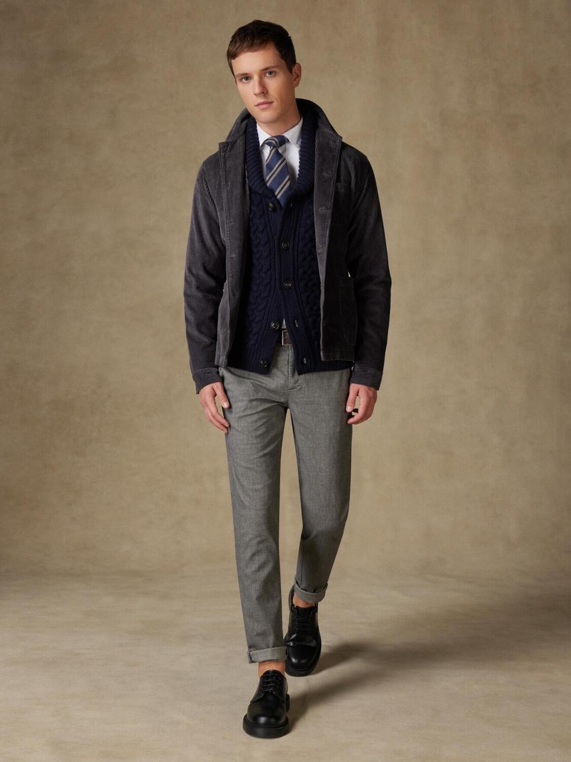 Sobrecamisa de terciopelo Carbón