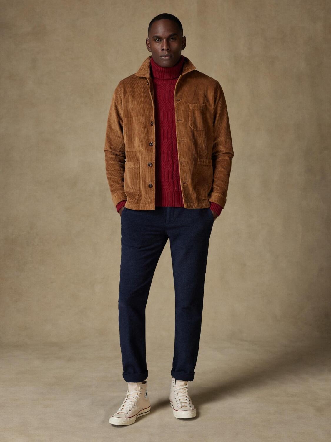 Surchemise en velours caramel