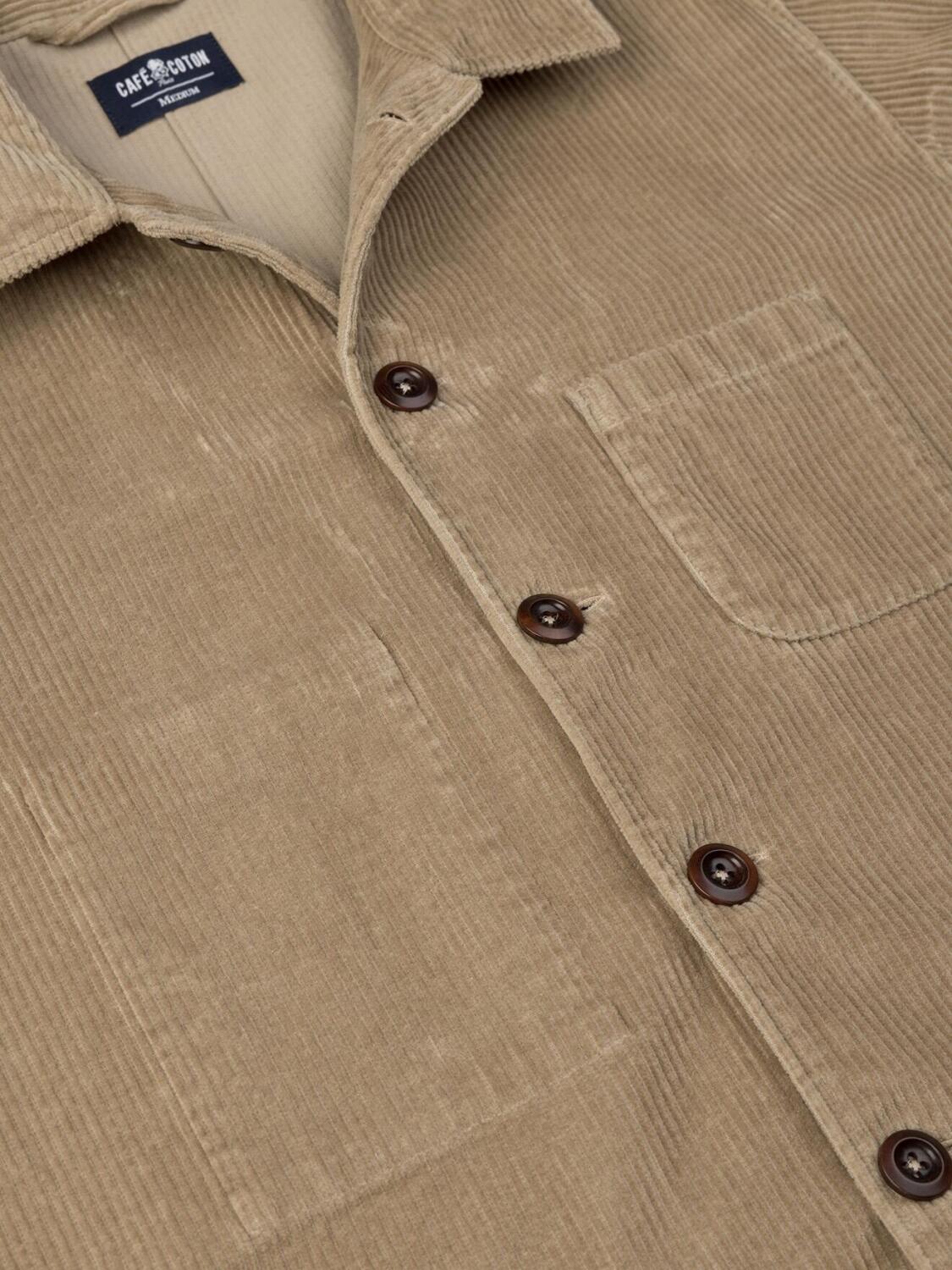 Sand velvet overshirt
