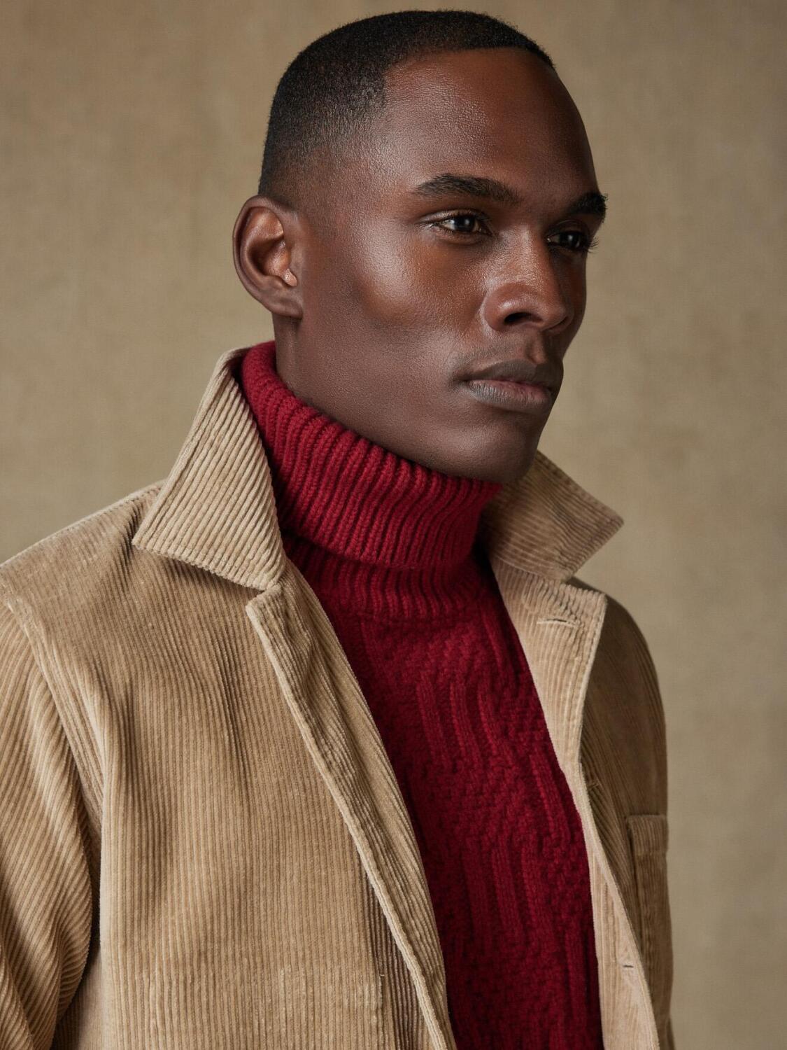 Sand velvet overshirt