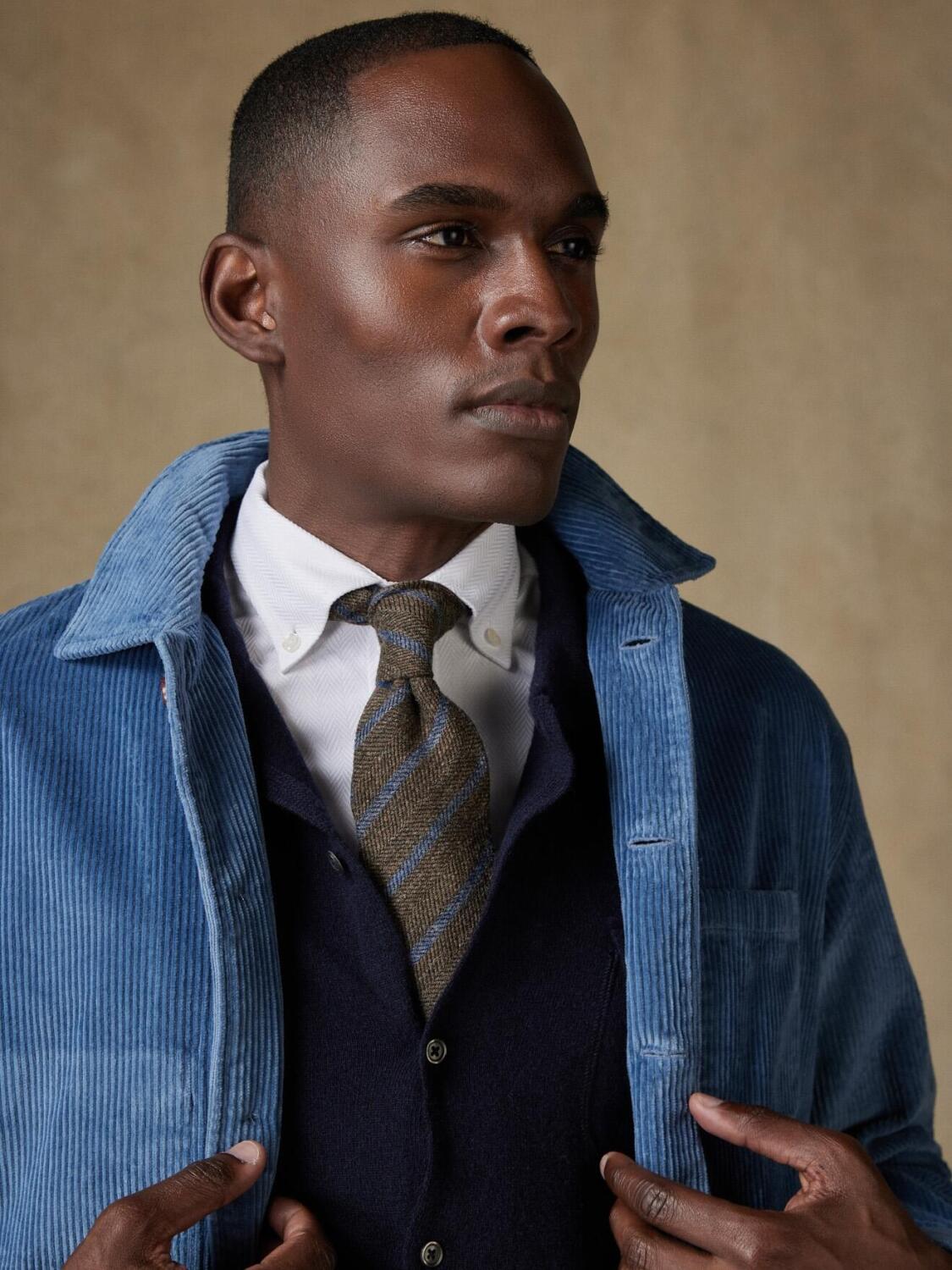 Camicia over in velluto blu