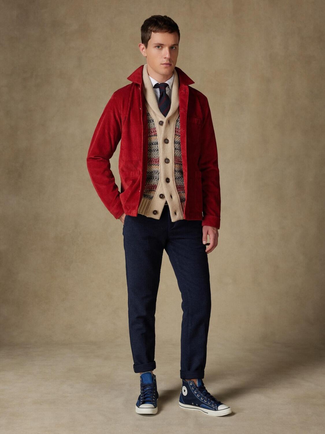 Surchemise en velours bordeaux