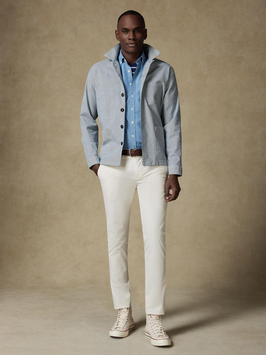 Sobrecamicia Fredy a righe indaco