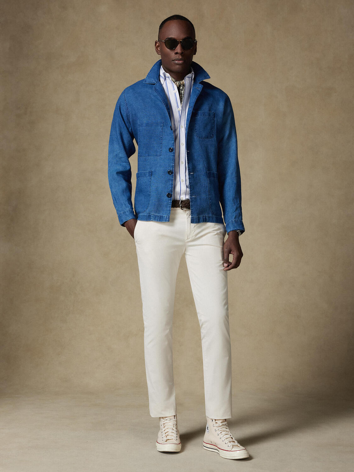 Sobrecamicia Mikey in lino indaco