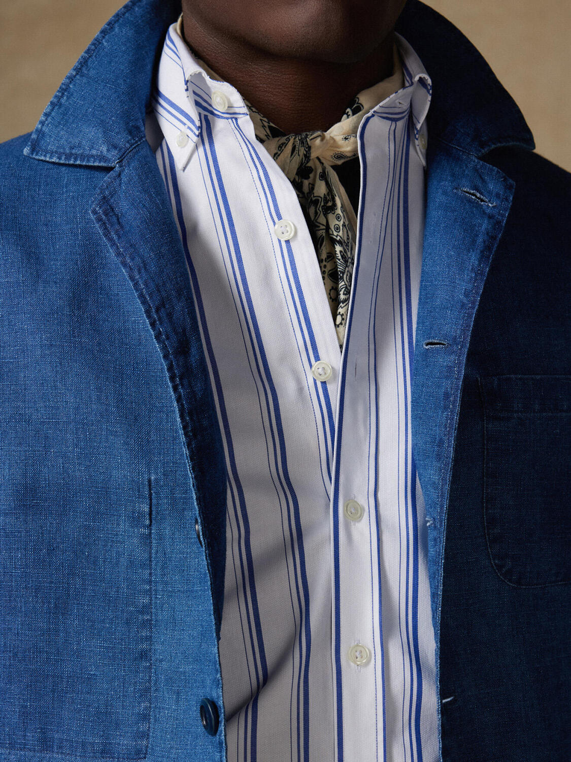 Sobrecamicia Mikey in lino indaco