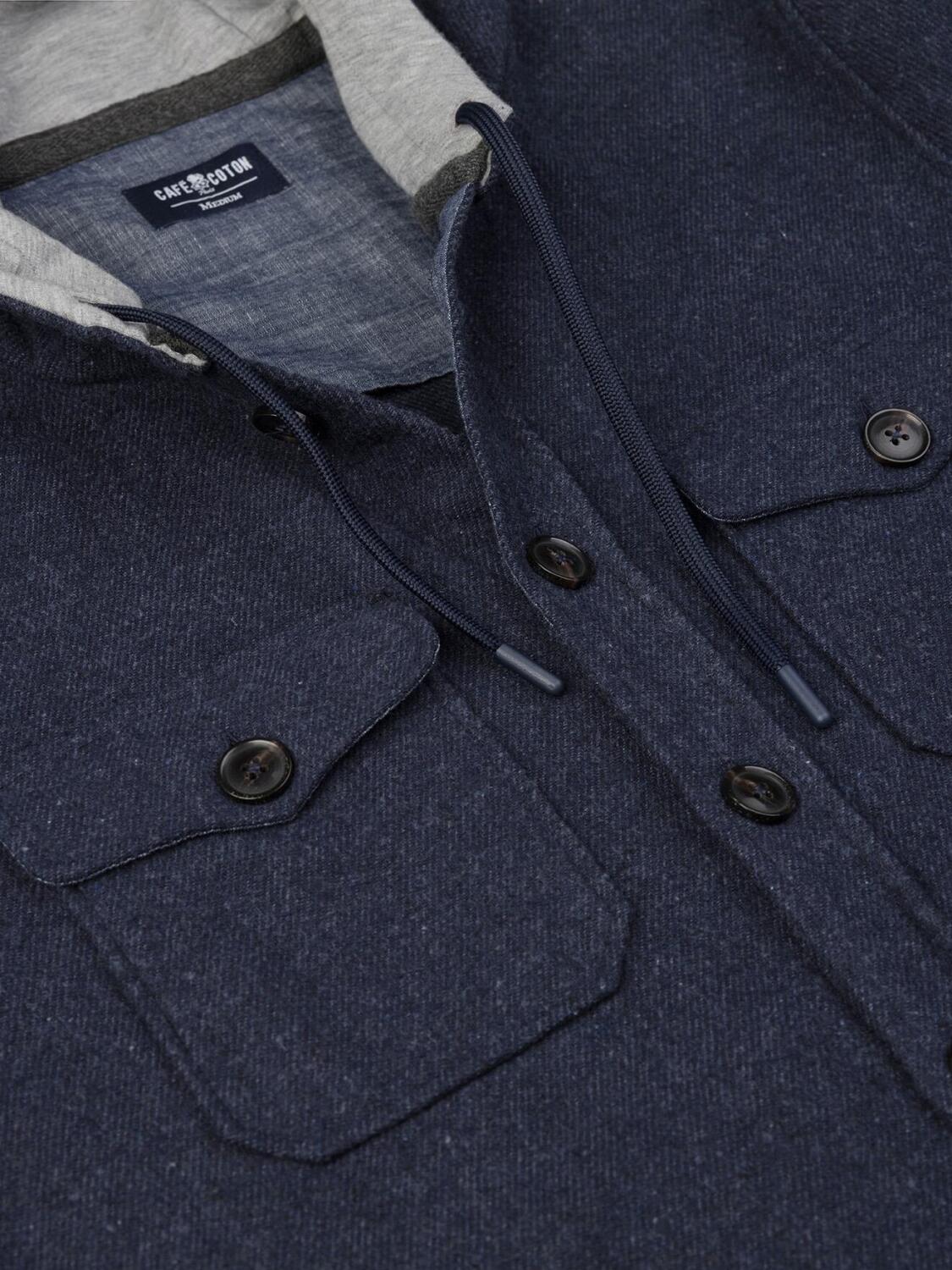 Wool hooded overshirt