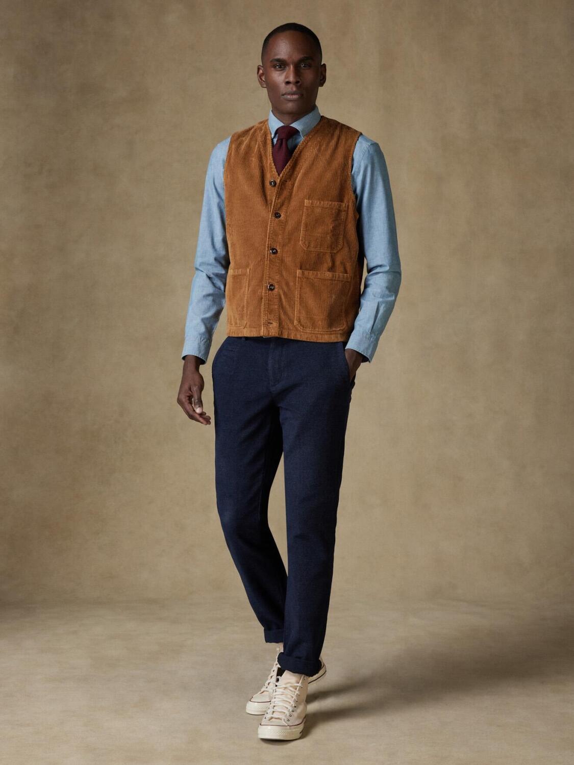 Waistcoat en velours caramel