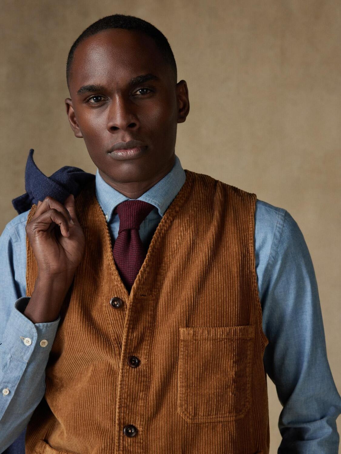 Waistcoat en velours caramel