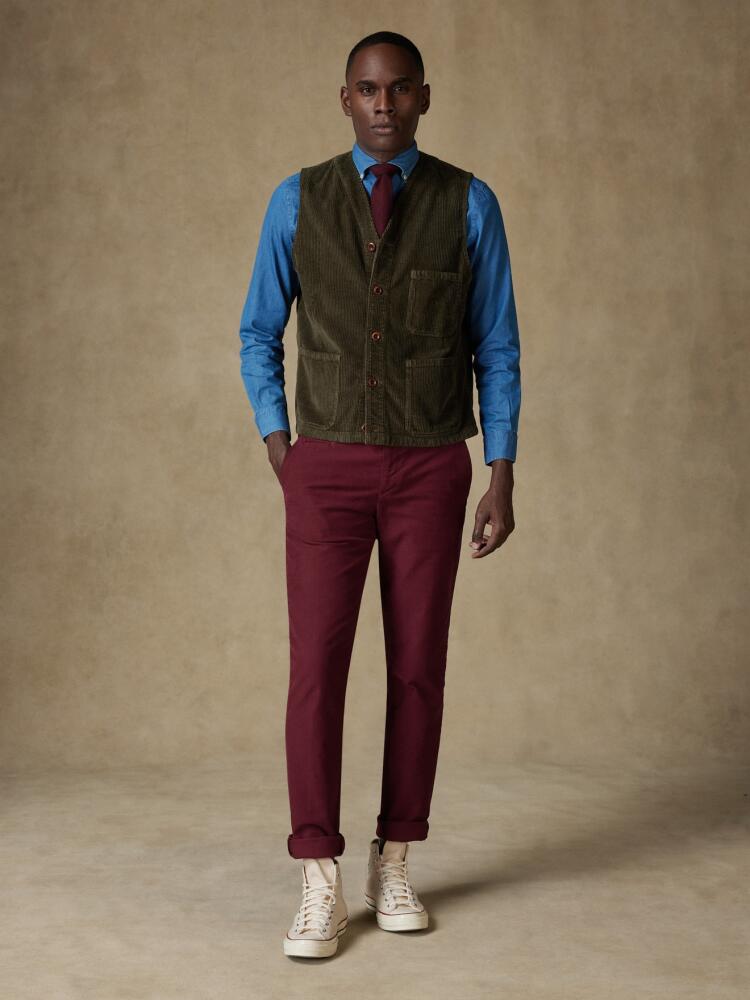 Khaki velvet waistcoat