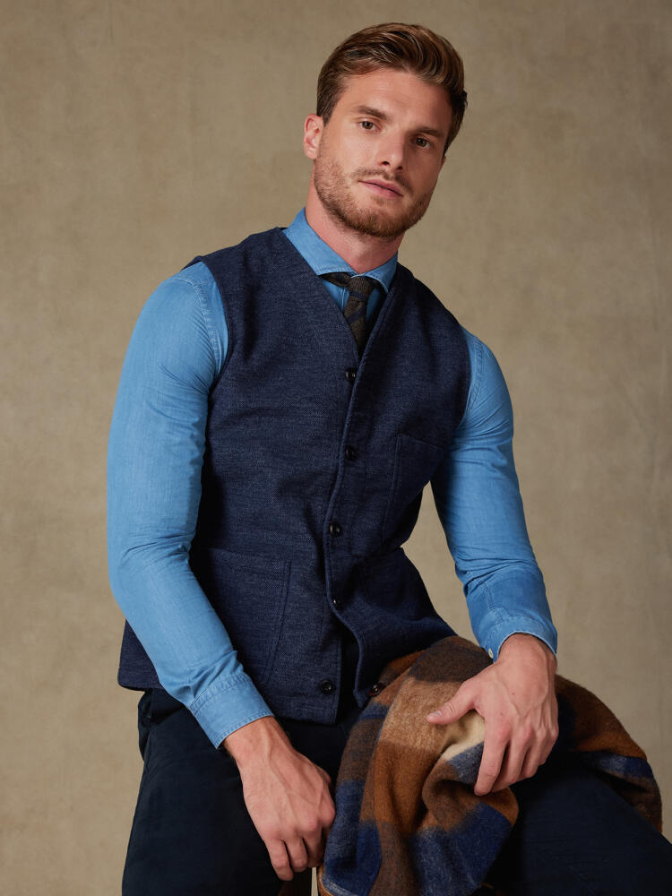 Romeo navy waistcoat