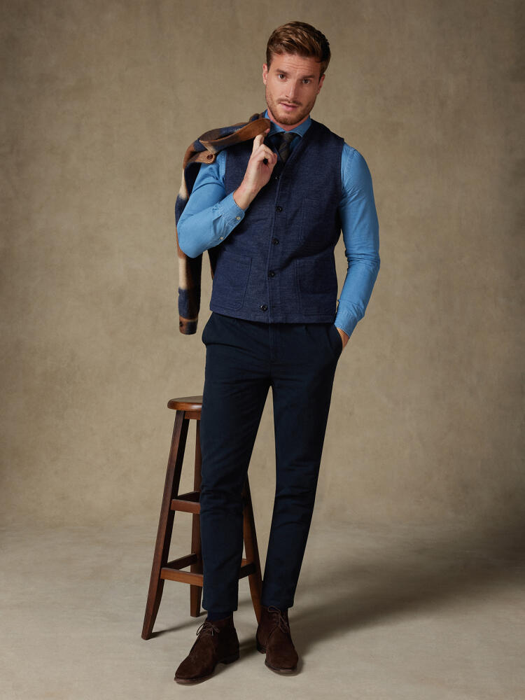 Romeo navy waistcoat